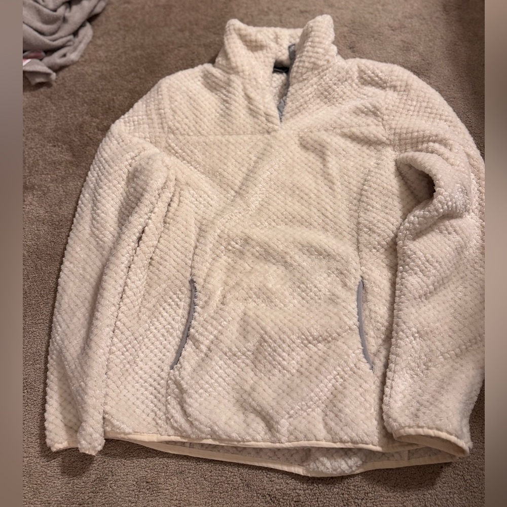 Eddie Bauer Cream Pocket Fleece Jacket